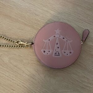 Coach Pink Round Zodiac Libra Coin purse